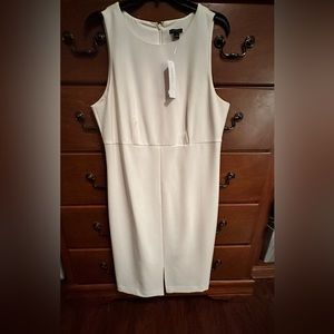 Ann Taylor winter white front slip dress